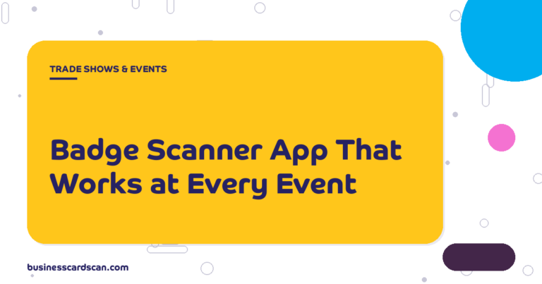 Exhibitor scanning a conference badge with a phone app