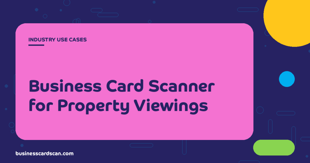 Estate agent scanning a visitor's business card at a property viewing