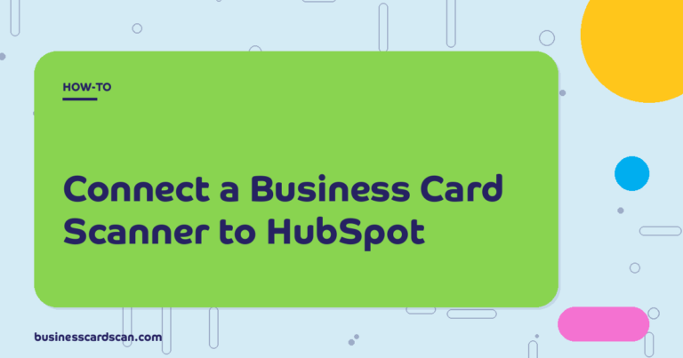 HubSpot OAuth authorisation screen for a business card scanner app