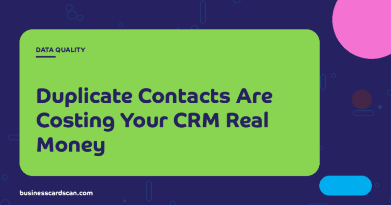 Dashboard showing cost of duplicate contacts in a CRM