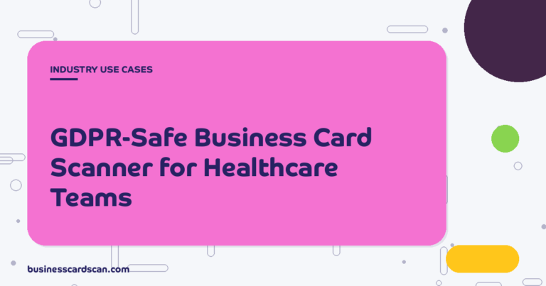 Healthcare professional scanning a consultant's business card