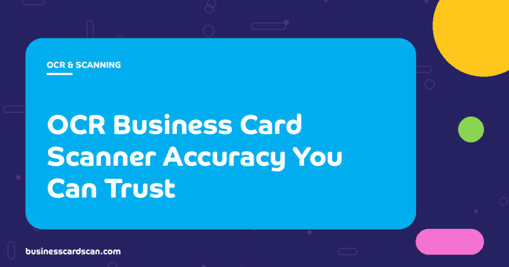 Business card scanner extracting fields accurately from a real card