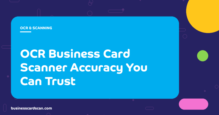 Business card scanner extracting fields accurately from a real card