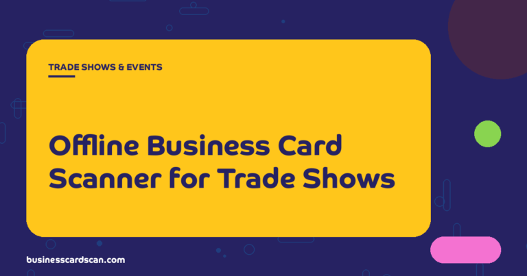 Mobile phone scanning a business card in airplane mode at a conference