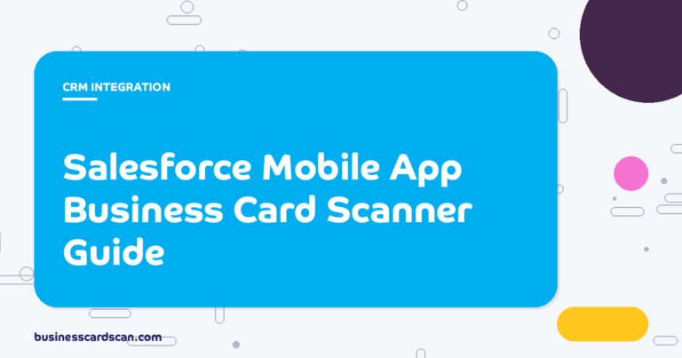 Salesforce Mobile App with business card scanner tile