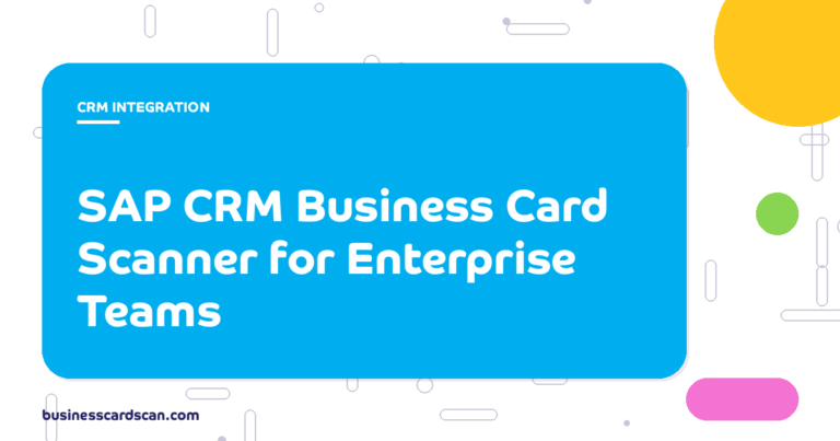 SAP CRM interface with a scanned business card converted to a lead record