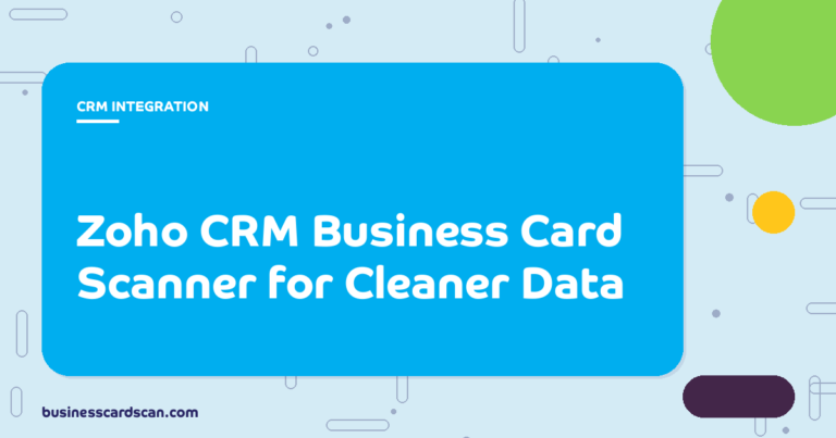 Zoho CRM interface with new contact created from a scanned business card
